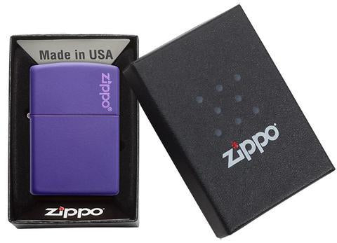 Zippo Lighter - Classic Purple Matte Zippo Logo