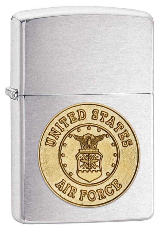 Zippo Lighter - Air Force Crest Brushed Chrome - Lighter USA