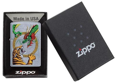 Zippo Lighter - Chinese Dragon Street Chrome™ Design - Lighter USA