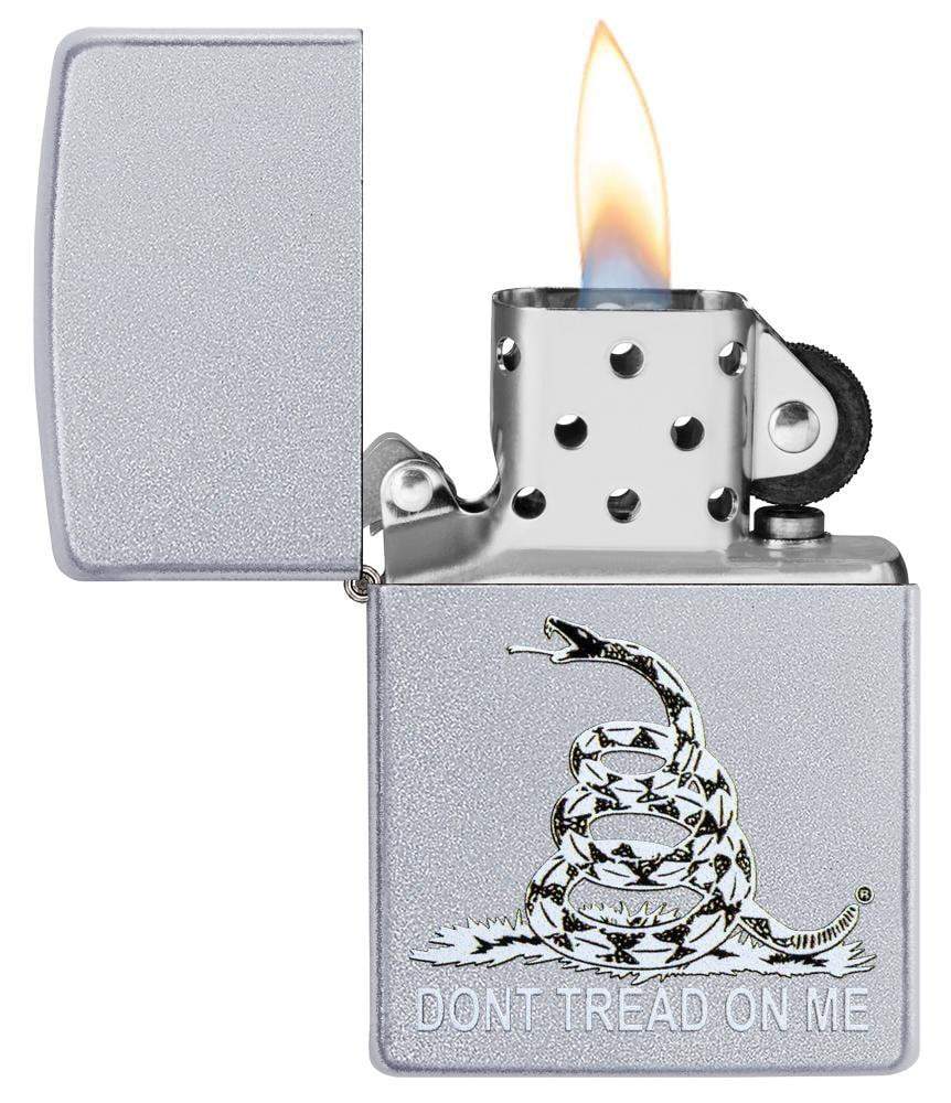 Zippo Lighter - Satin Chrome Don’t Tread on Me - Lighter USA
