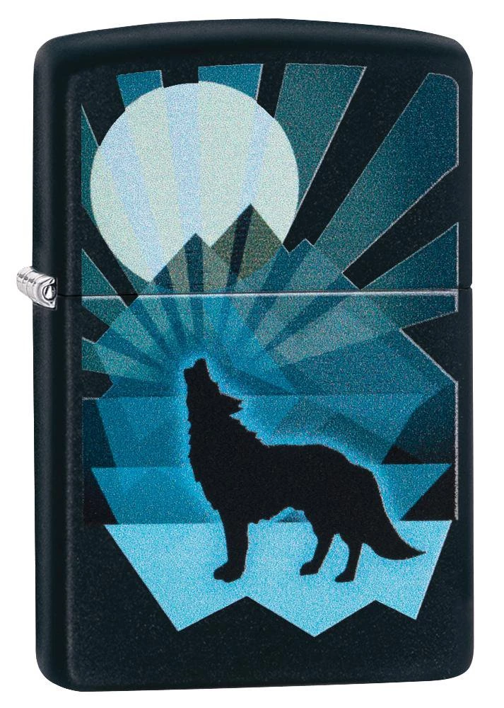 Zippo Lighter - Wolf and Moon Design - Lighter USA