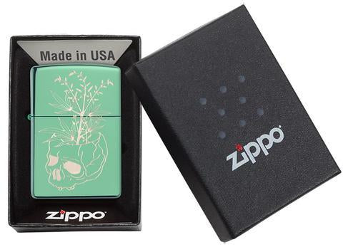 Zippo Lighter -Botanical Skull Design - Lighter USA