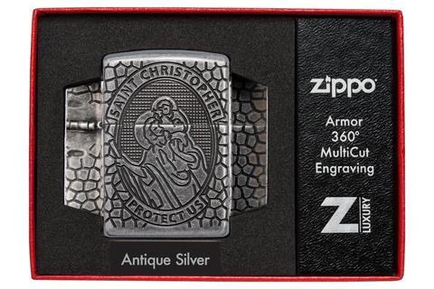 Zippo Lighter - Armor® St. Christopher Metal Design
