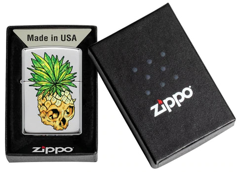 Zippo Lighter - Leaf Skull Pineapple Design Zippo Lighter - Leaf Skull Pineapple Design Zippo - Lighter USA
