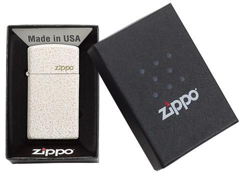 Zippo Lighter - Slim® Mercury Glass Zippo Logo