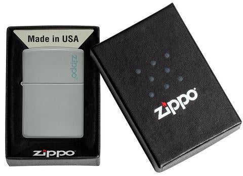 Zippo Lighter - Classic Flat Grey Zippo Logo