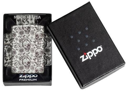 Zippo Lighter - Skeleton Floral Accents Design - Lighter USA