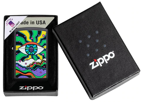 Zippo Lighter - Black Light Eye Design Zippo Lighter - Black Light Eye Design Zippo - Lighter USA