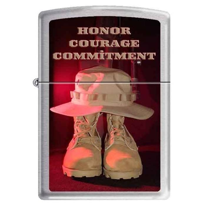 Zippo Lighter - Honor Courage Commitment HP Chrome - Lighter USA