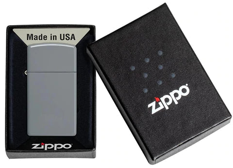 Zippo Lighter - Slim Flat Grey Zippo Lighter - Slim Flat Grey Zippo - Lighter USA