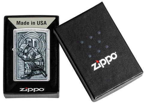 Zippo Lighter - Kneeling Firefighter Zippo Lighter - Kneeling Firefighter Zippo - Lighter USA