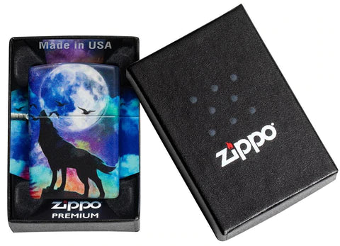 Zippo Lighter - Neon Wolf Howling Zippo Lighter - Neon Wolf Howling Zippo - Lighter USA