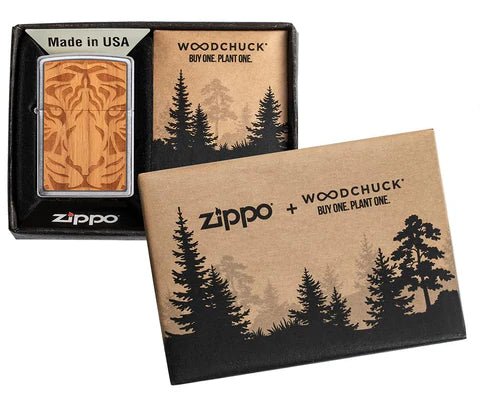 Zippo Lighter - Woodchuck Cherry Tiger Head Zippo Lighter - Woodchuck Cherry Tiger Head Zippo - Lighter USA