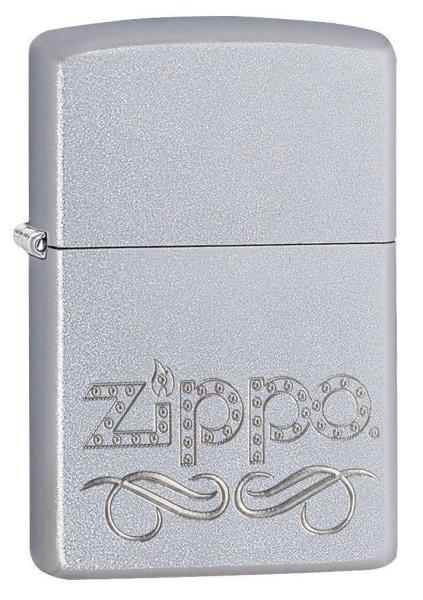 Zippo Lighter - Zippo Scroll Satin Chrome - Lighter USA