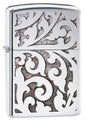 Zippo Lighter - Filigree High Polish Chrome - Lighter USA