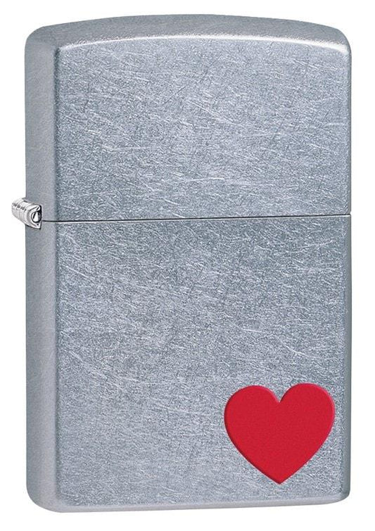 Zippo Lighter - Classic Love Satin Chrome - Lighter USA