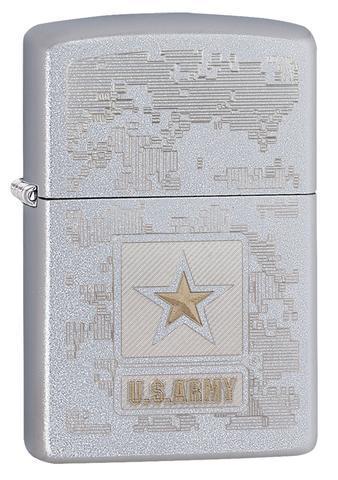 Zippo Lighter - US Army Satin Chrome - Lighter USA