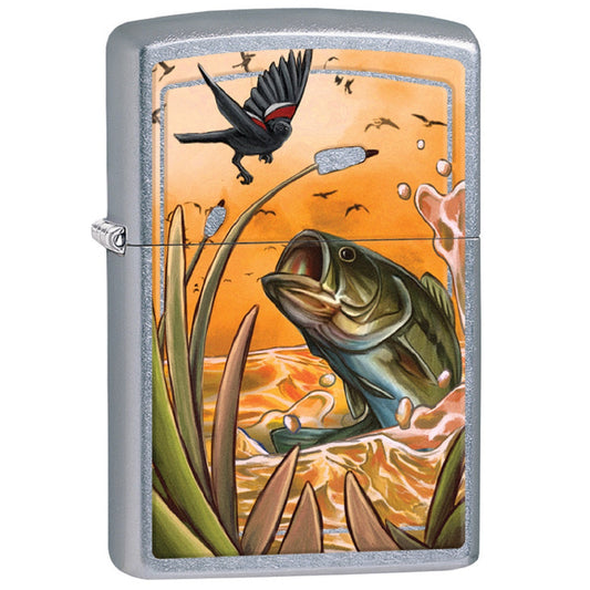 Zippo Lighter - Bass Bird on a Street Chrome Finish