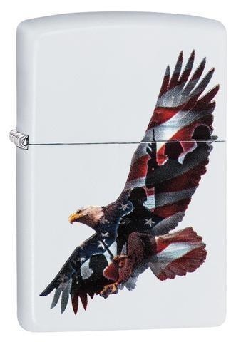 Zippo Lighter - Eagle White Matte - Lighter USA