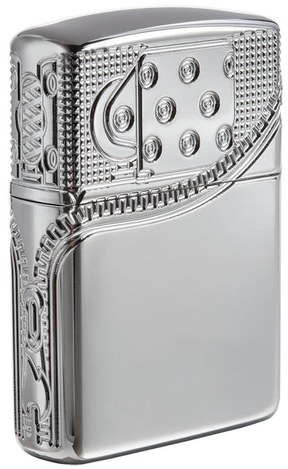 Zippo Lighter - Zipper Armor High Polish Chrome - Lighter USA