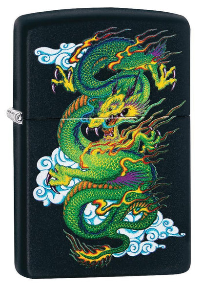 Zippo Lighter - Black Matte Dragon - Lighter USA