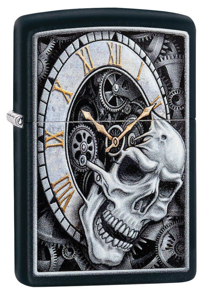 Zippo Lighter - Skull Clock Design - Lighter USA