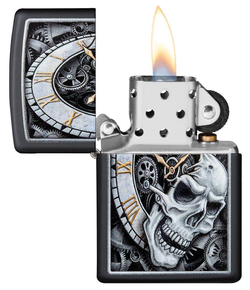 Zippo Lighter - Skull Clock Design - Lighter USA