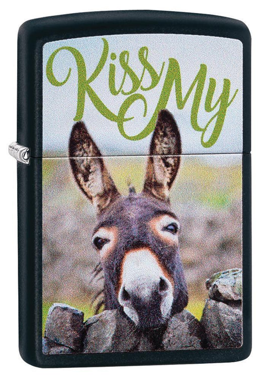Zippo Lighter - Kiss My Donkey Design - Lighter USA