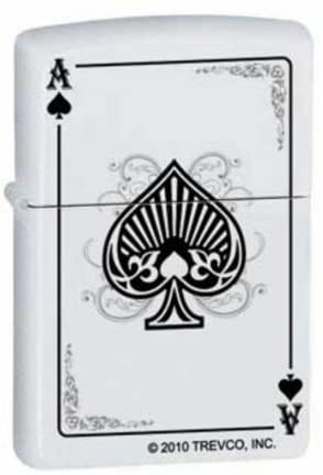 Zippo Lighter - In Spades White Matte - Lighter USA