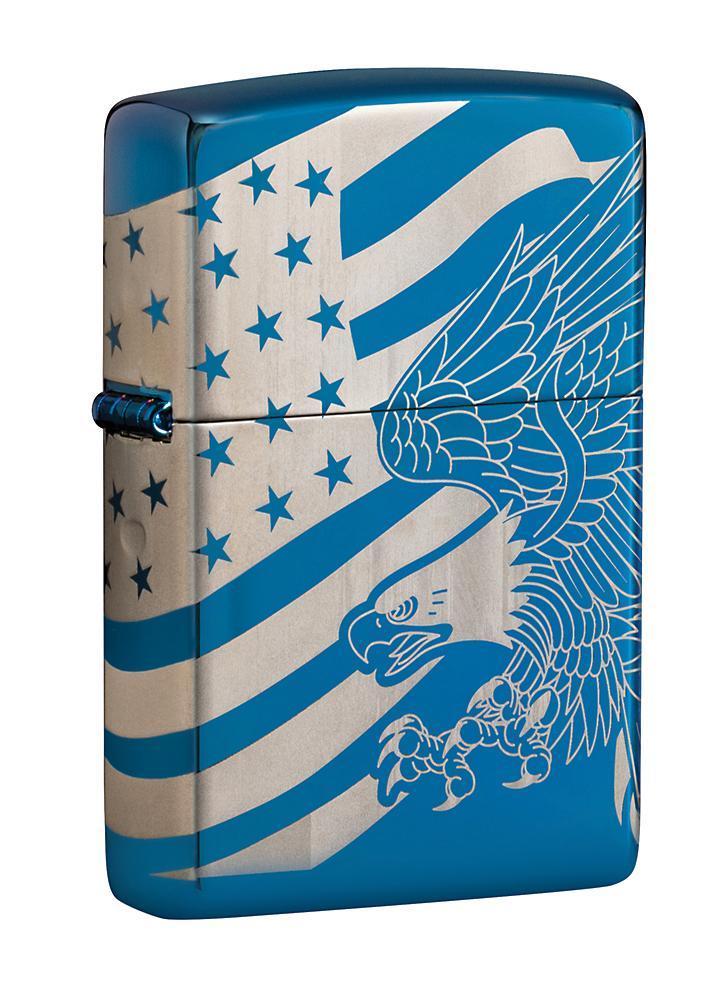 Zippo Lighter - Patriotic MultiCut High Polish Blue – Capitol Cigar