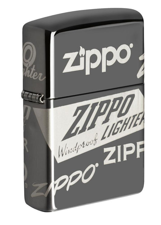 Zippo Lighter - Zippo Logo Black Ice - Lighter USA