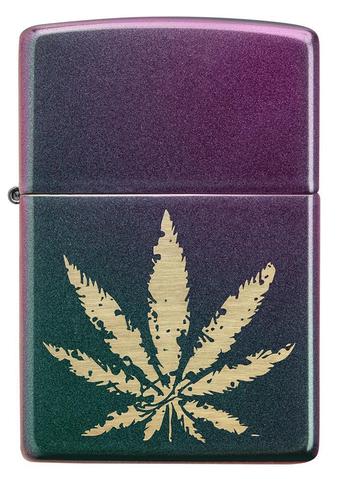 Zippo Lighter -Iridescent Marijuana Leaf - Lighter USA