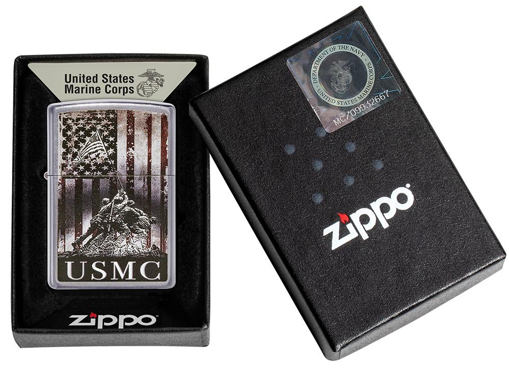 Zippo Lighter - U.S. Marines Raising Flag - Lighter USA
