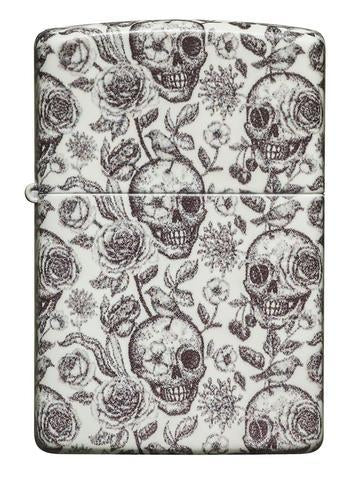 Zippo Lighter - Skeleton Floral Accents Design - Lighter USA