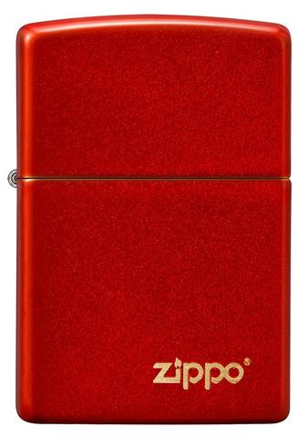 Zippo Lighter - Classic Metallic Red Zippo Logo