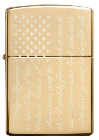 Zippo Lighter - Pledge of Allegiance Design - Lighter USA
