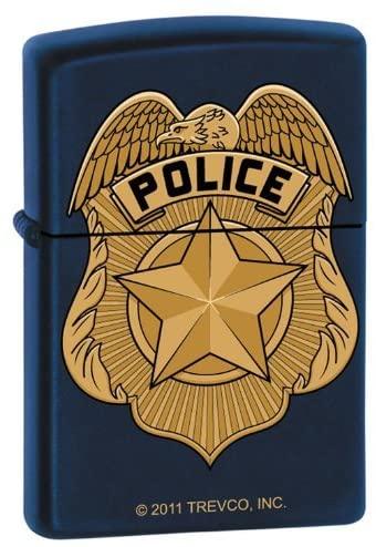 Zippo Lighter - Navy Blue Police Badge - Lighter USA