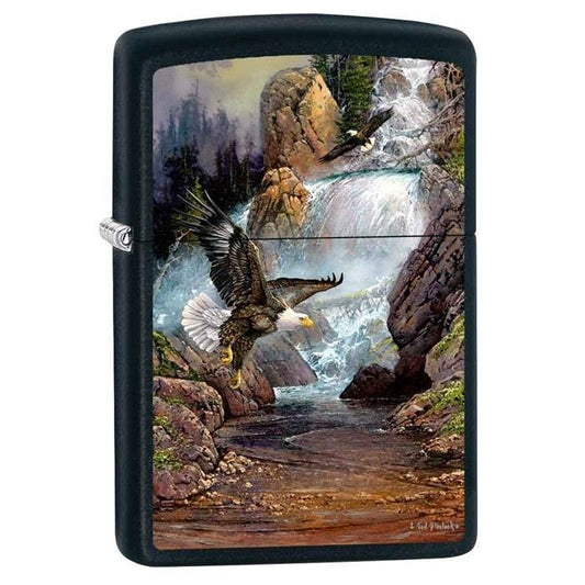 Zippo Lighter - Cascade Eagle by Blaylock Black Matte - Lighter USA