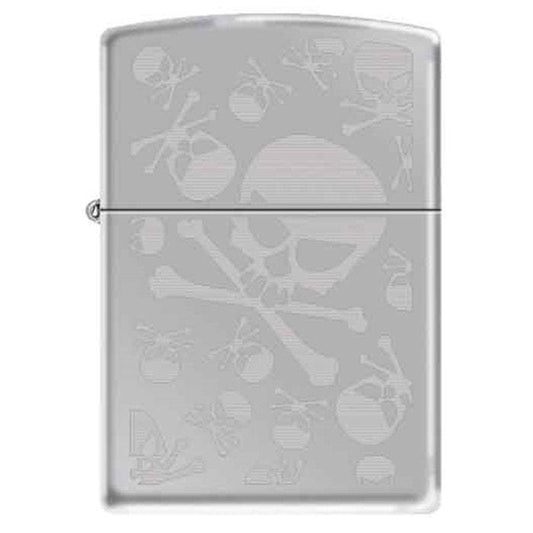 Zippo Lighter - Skulls High Polish Chrome - Lighter USA