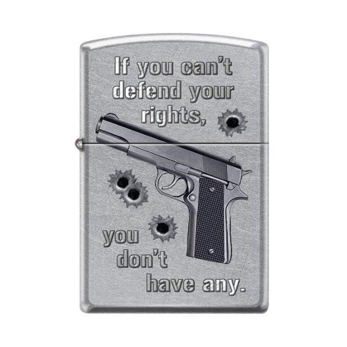 Zippo Lighter - If You Can't Defend Your Rights Street Chrome - Lighter USA