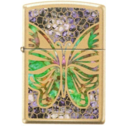 Zippo Lighter - Butterfly Fuzion High Polish Brass - Lighter USA