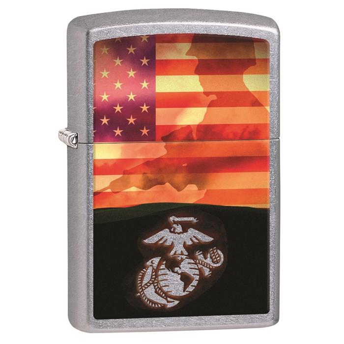 Zippo Lighter - USMC Flag Soldier - Lighter USA