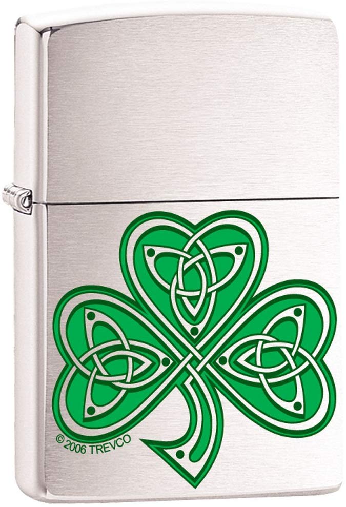 Zippo Lighter - Celtic Shamrock Clover Knot - Lighter USA