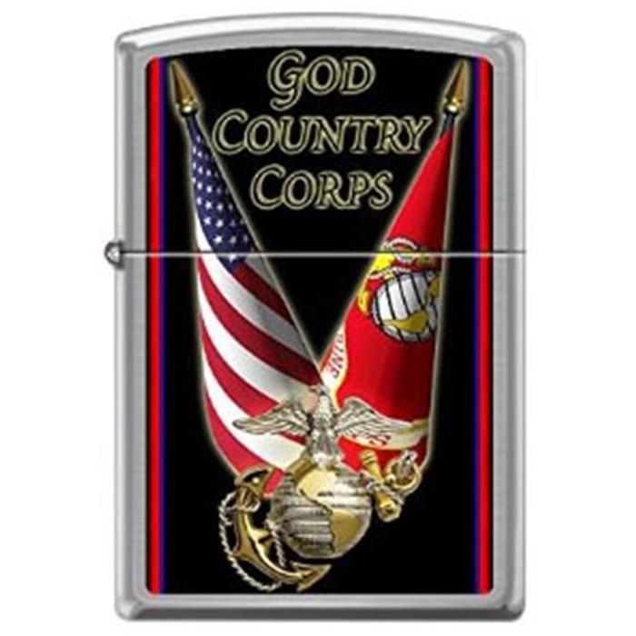 Zippo Lighter - USMC Crossed Flags - Lighter USA