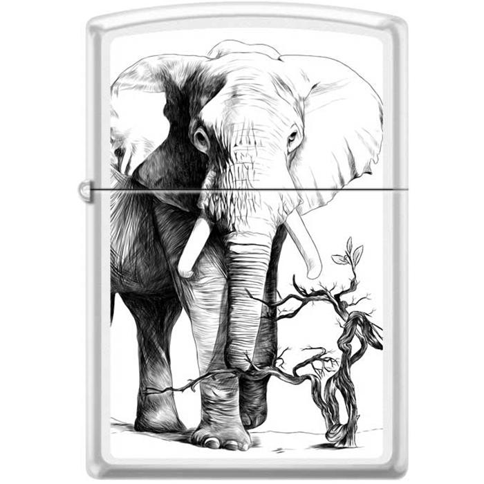 Zippo Lighter - Elephant white matte - Lighter USA