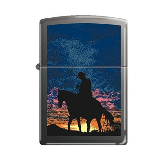 Zippo Lighter - Cowboy Sunset Black Matte - Lighter USA