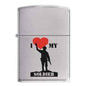 Zippo Lighter - I Love My Soldier Brushed Chrome - Lighter USA