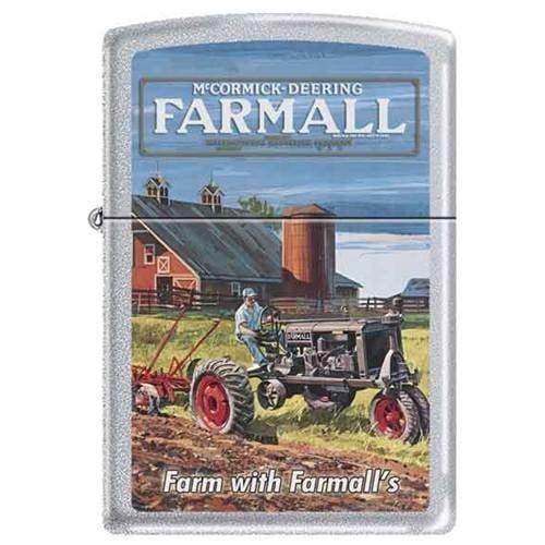 Zippo Lighter - Farm With Farmall's Satin Chrome - Lighter USA