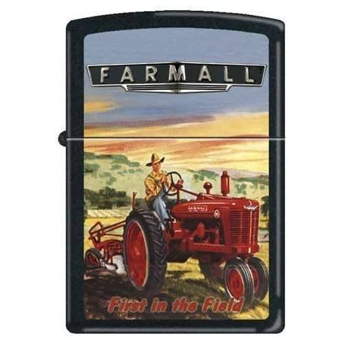 Zippo Lighter - Farmall -  First In The Field Black Matte - Lighter USA