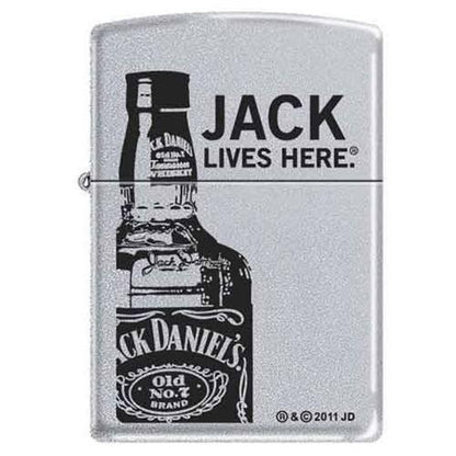 Zippo Lighter - Jack Lives Here Satin Chrome - Lighter USA